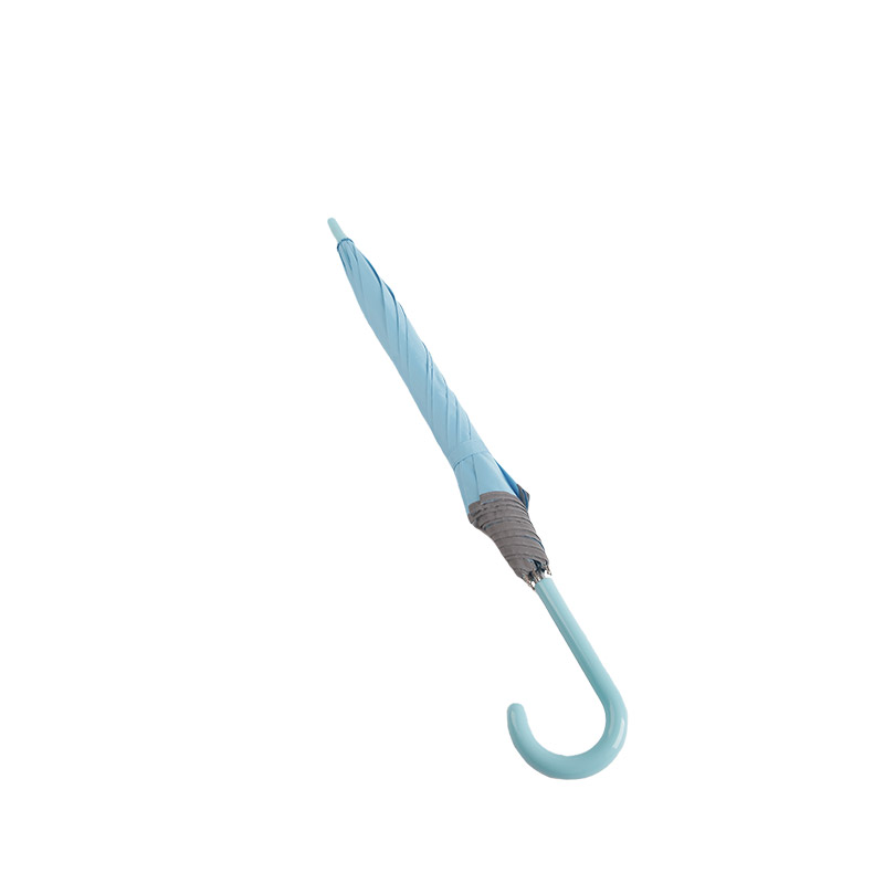 Mali svježi svijetloplavi pongee, s reflektirajućom trakom, ravni kišobran-0E6B0037