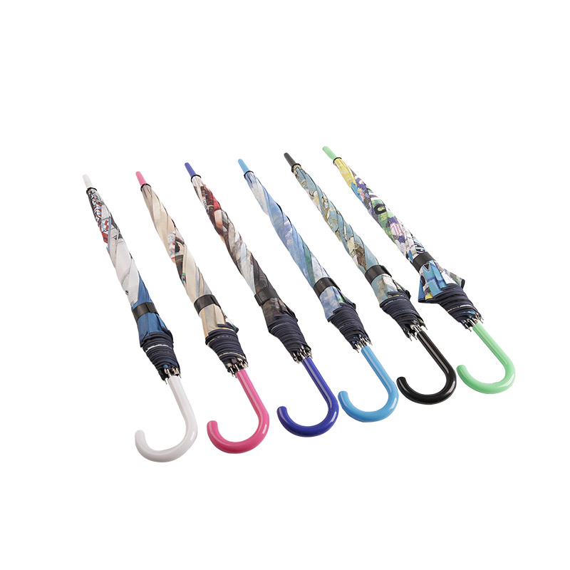 Ispis pejzažne slike Pongee s crnim ravnim kišobranom-0E6B0080