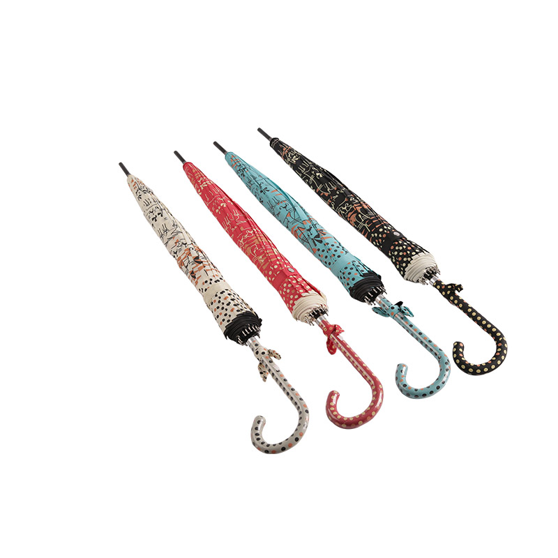 Dvostruka mačka i točkasti pongee s obloženim ravnim kišobranom-0E6B0118