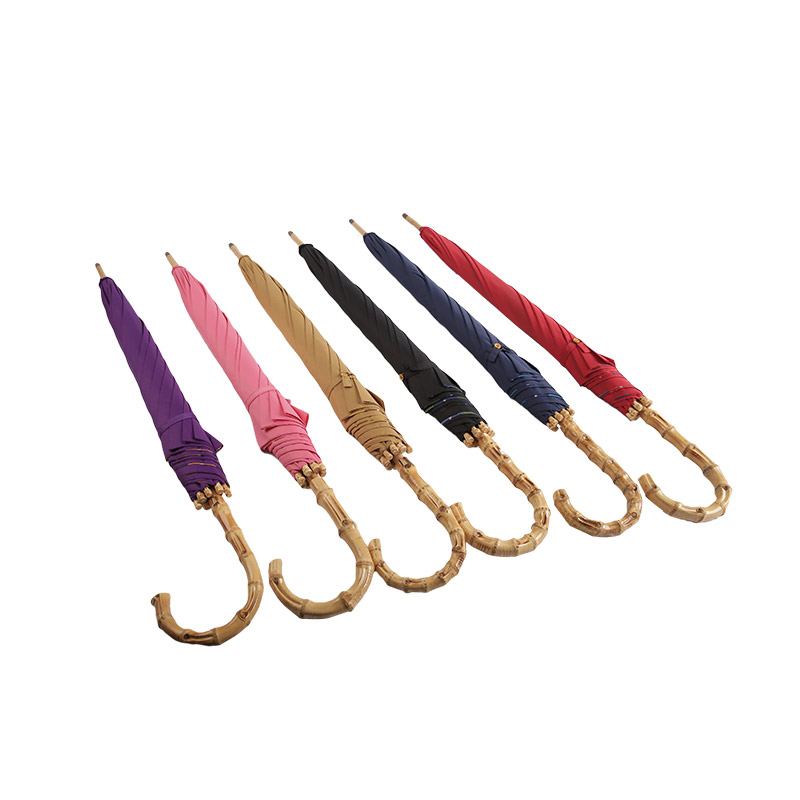 Tamni Pongee otporan na vjetar, dvoslojni ravni kišobran-0E6B0159