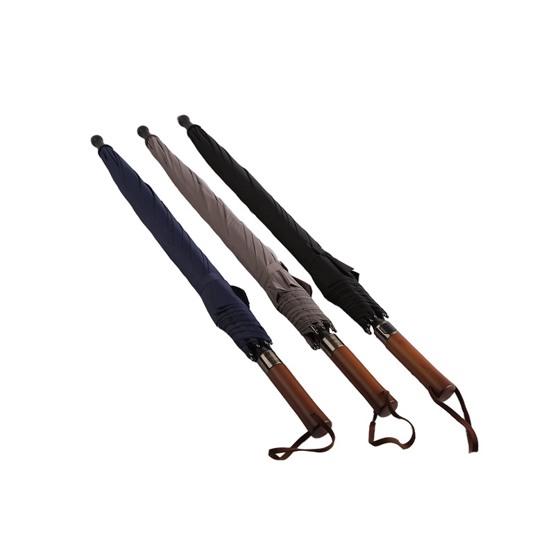 Crni vrhunski Pongee Straight kišobran-0E6B0213