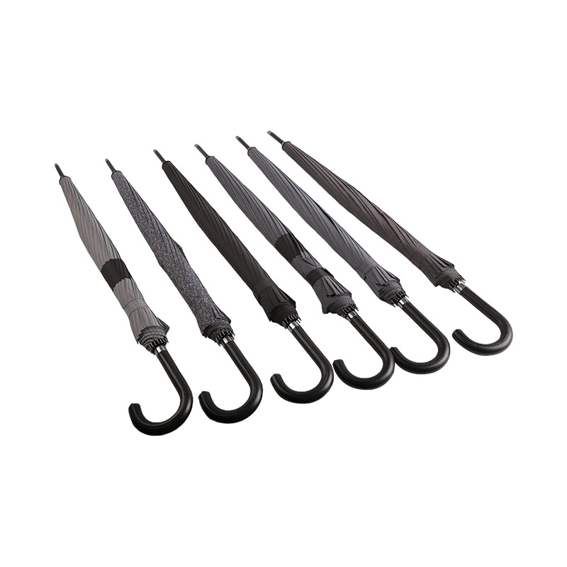 Boja tamne kave Pongee Straight kišobran koji se lako popravlja-0E6B0318