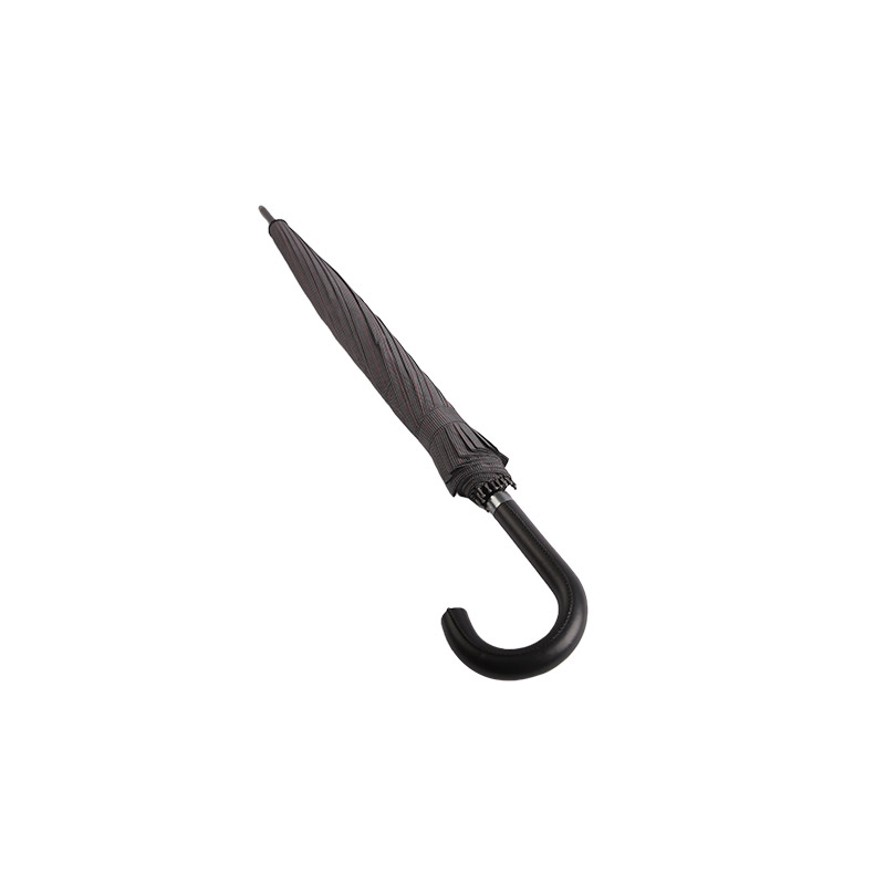 Boja tamne kave Pongee Straight kišobran koji se lako popravlja-0E6B0318