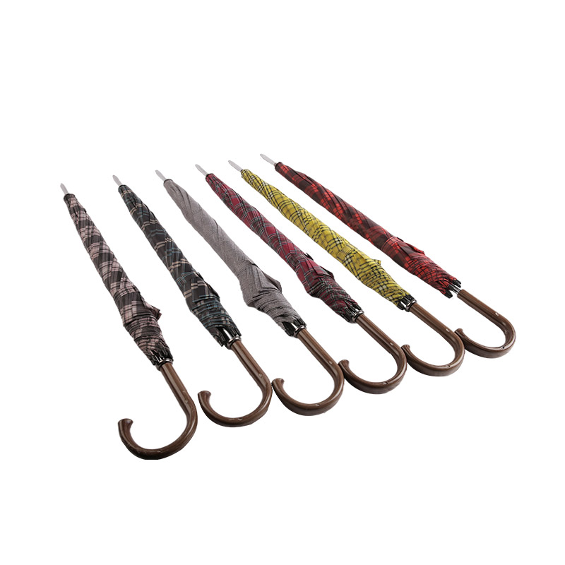 Red Plaid Student Spirit Poliester Ravni kišobran-0E6B0329