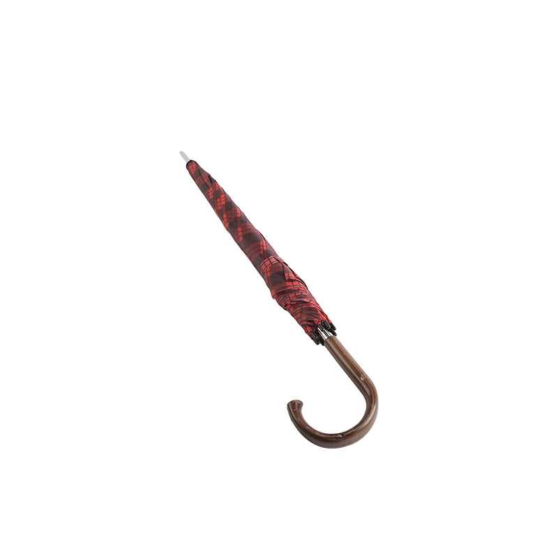 Red Plaid Student Spirit Poliester Ravni kišobran-0E6B0329