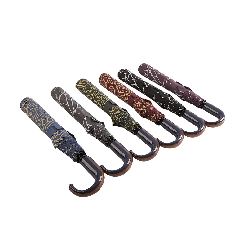 Geometrijski uzorci Pongee Dvostruki kišobran-0E6B0412