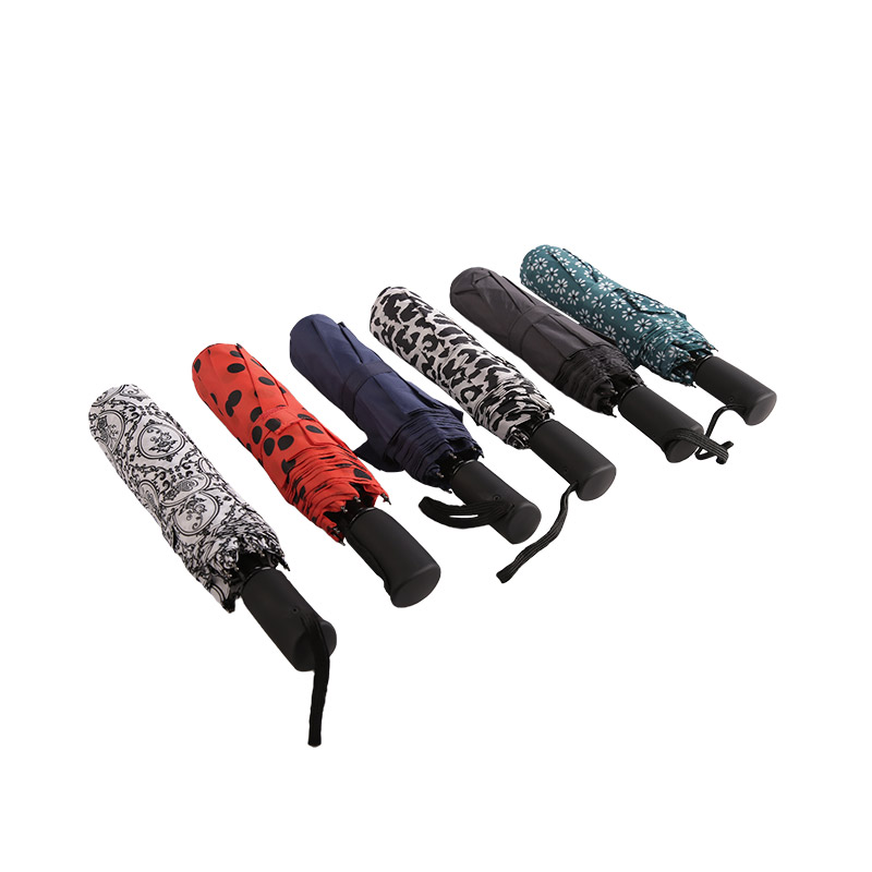 Green Fresh Floral Pongee Trostruki kišobran-0E6B0512