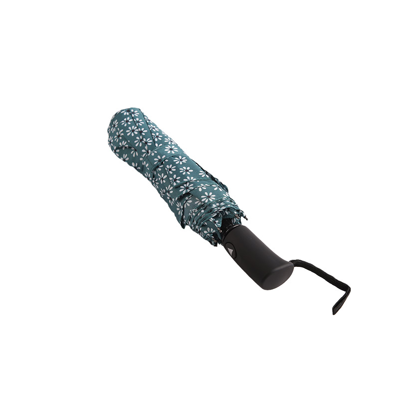 Green Fresh Floral Pongee Trostruki kišobran-0E6B0512