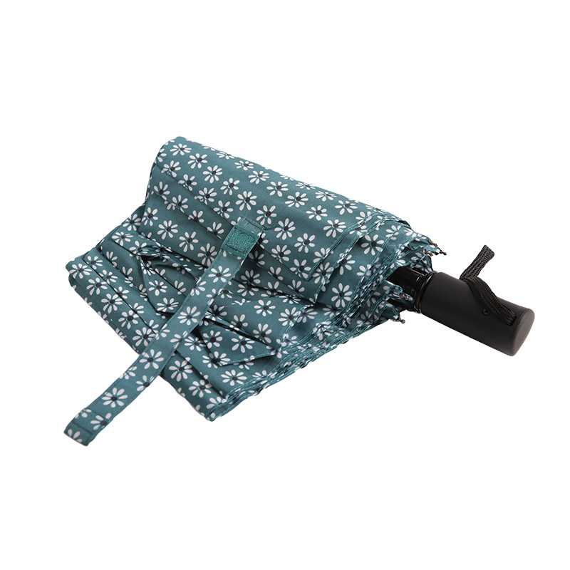 Green Fresh Floral Pongee Trostruki kišobran-0E6B0512