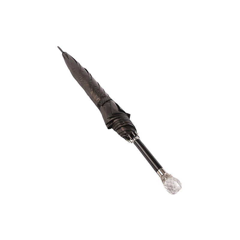 Atmospheric Grade Handle Pongee s crnim presvučenim ravnim kišobranom-0E6B0733